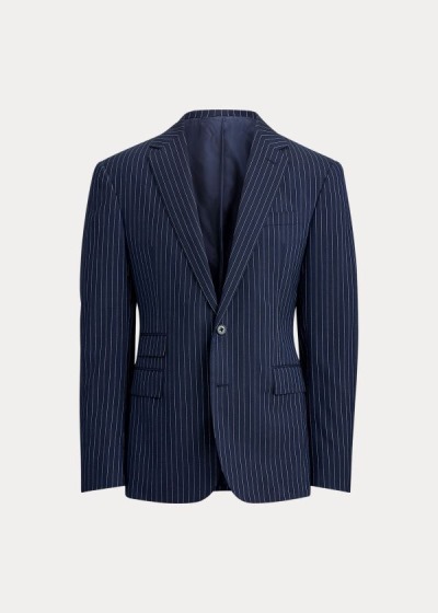 Ralph Lauren Gregory Pinstripe Blazer Herre Danmark (PGHQU1509)